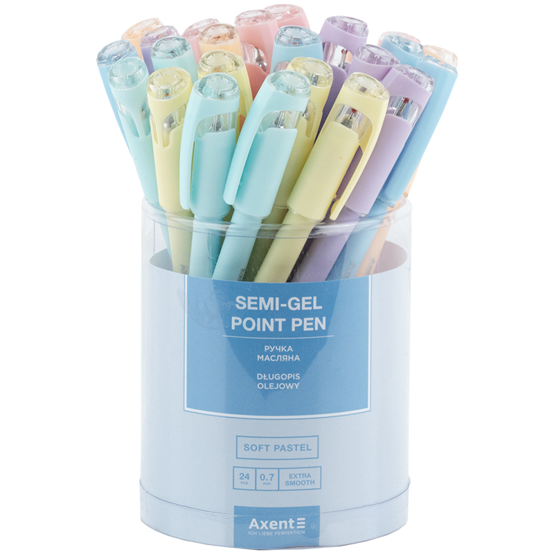 Ручка масляна Axent Soft Pastel 0,7 синя