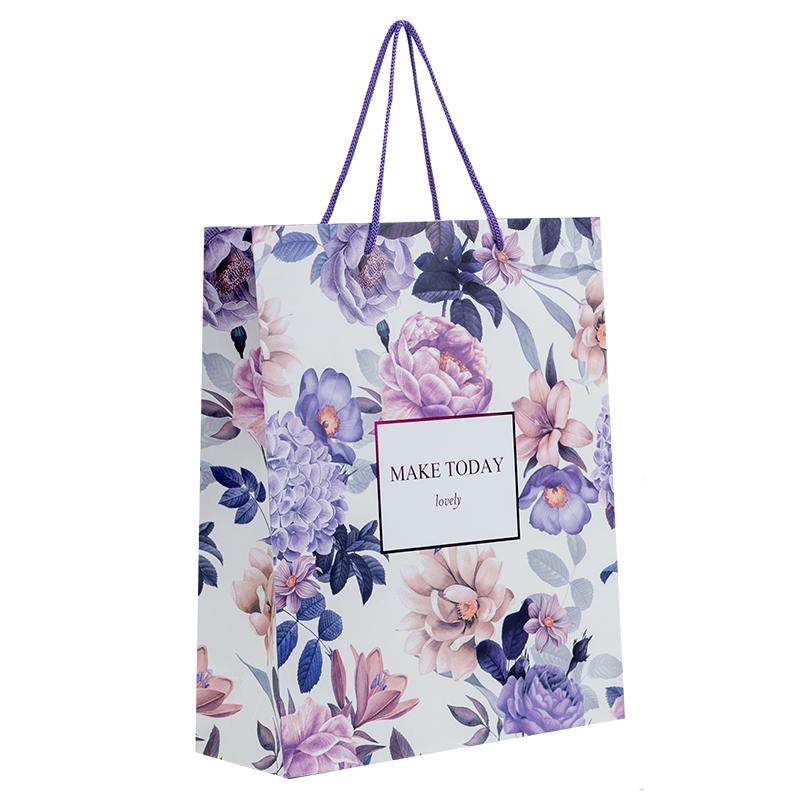 Паперовий подарунковий пакет, 26х32см, Violet Whispers