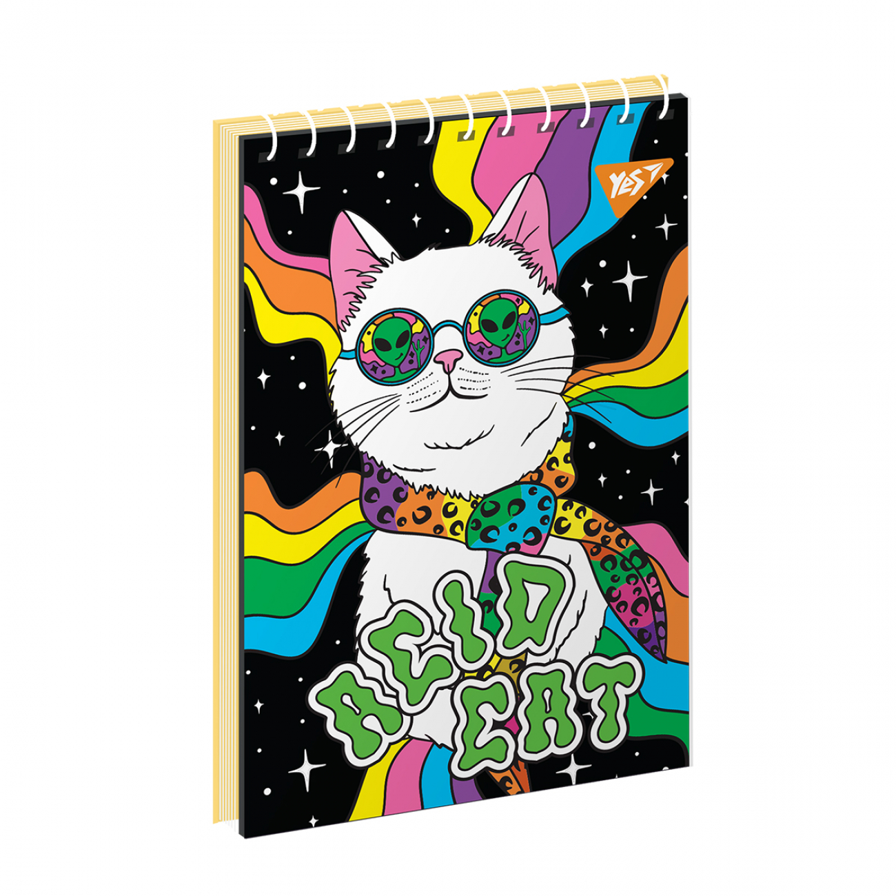 Блокнот А6 80 арк спіраль клітинка Acid space асорті