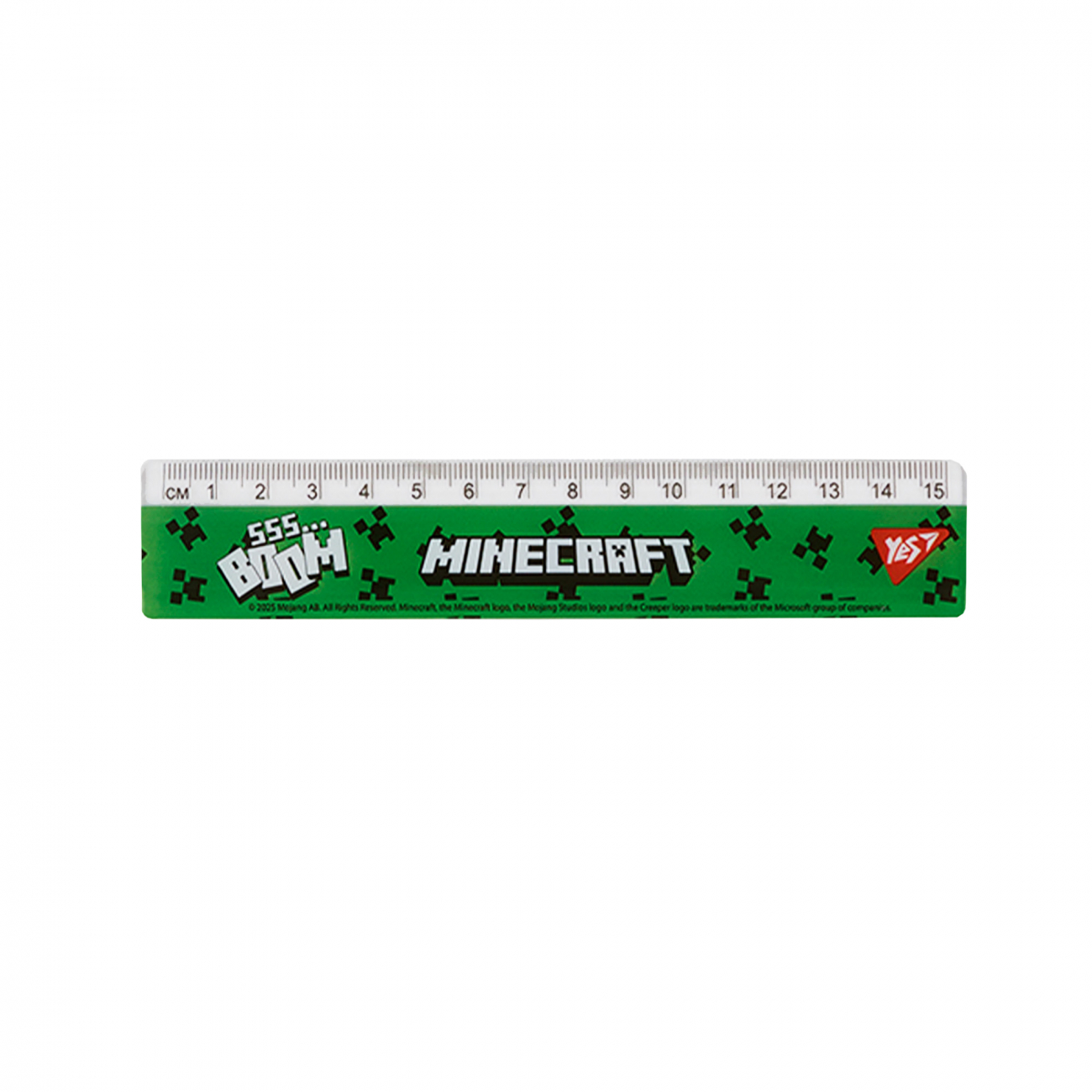 Линейка 15 см пластик Yes, Minecraft.Boom