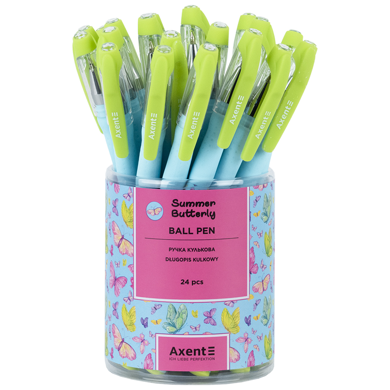 Ручка шариковая Axent Summer Butterly 0,5 синяя