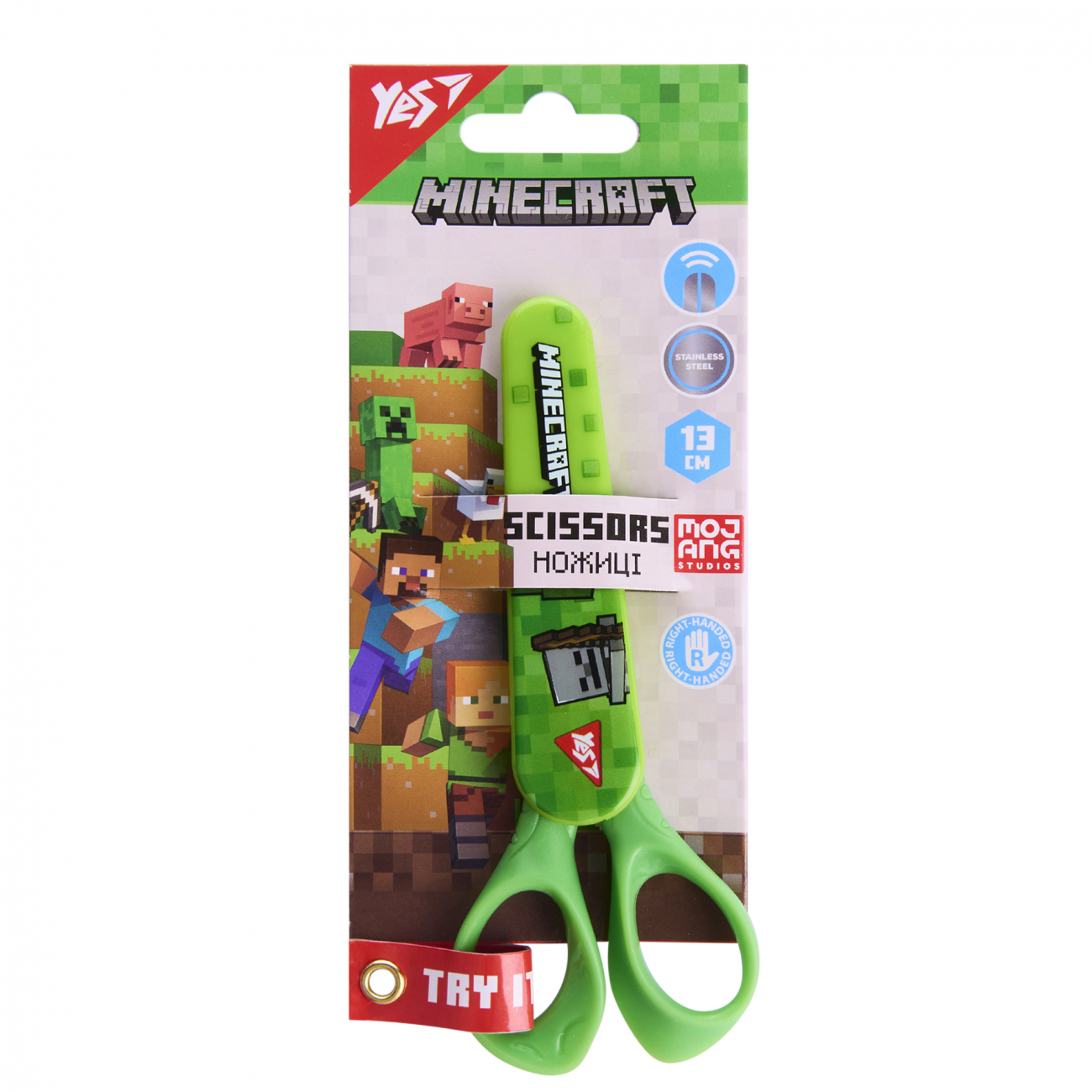 Ножиці дитячі 13 см Yes Minecraft у футлярі