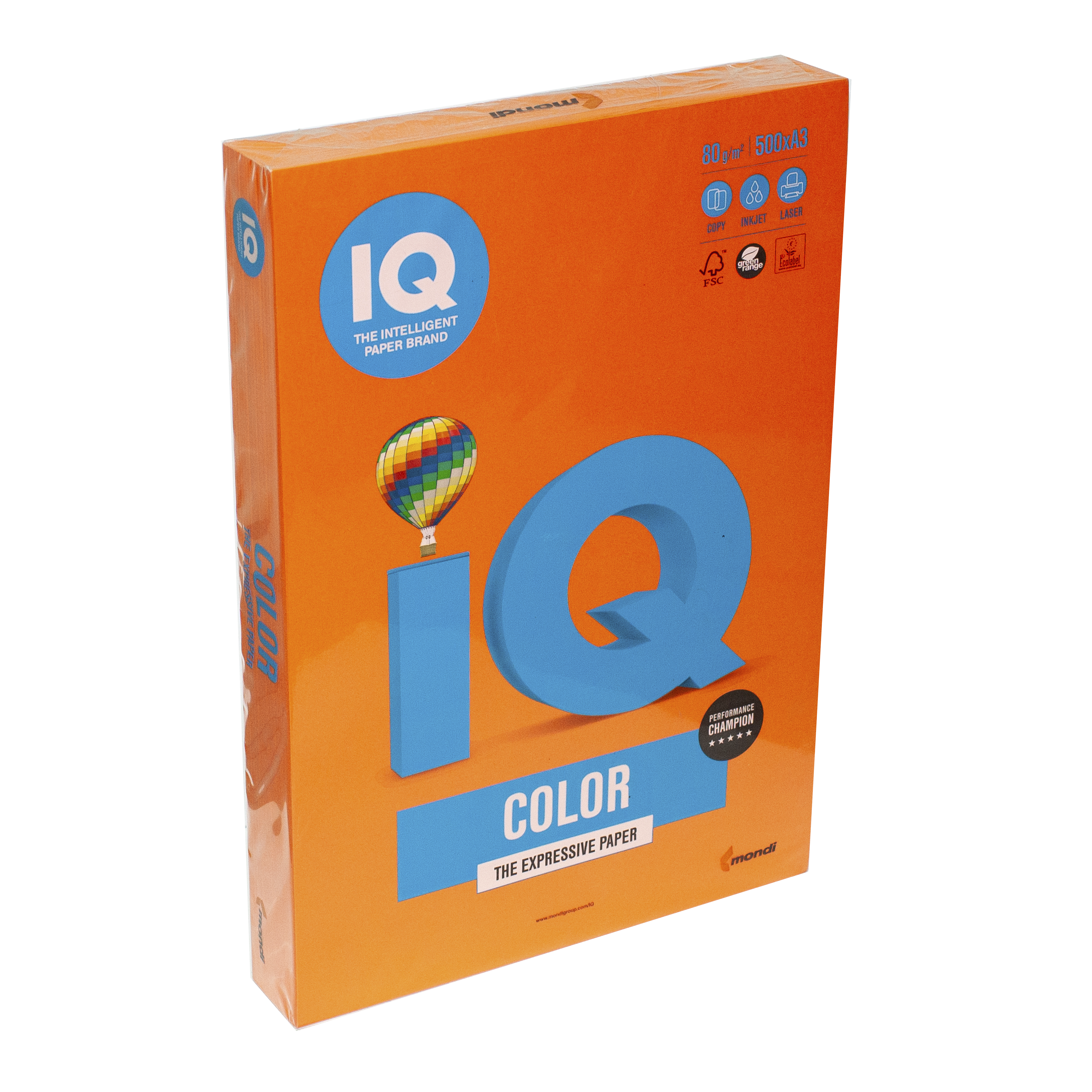 Папір кольоровий А3 IQ Color 80 г/м2 OR43 насичений помаранчевий 500 арк