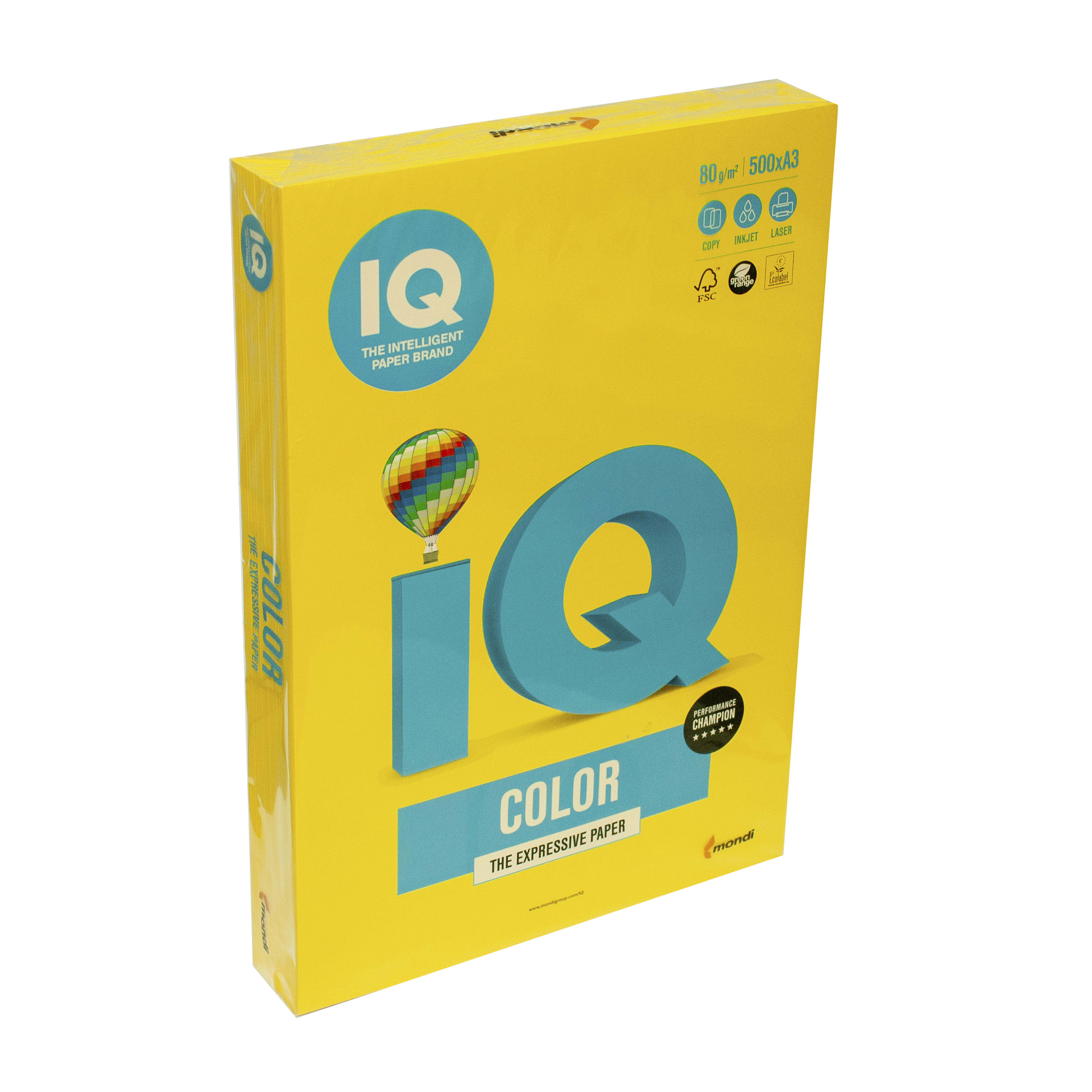Папір кольоровий А3 IQ Color 80 г/м2 IG50 насичений жовтий 500 арк