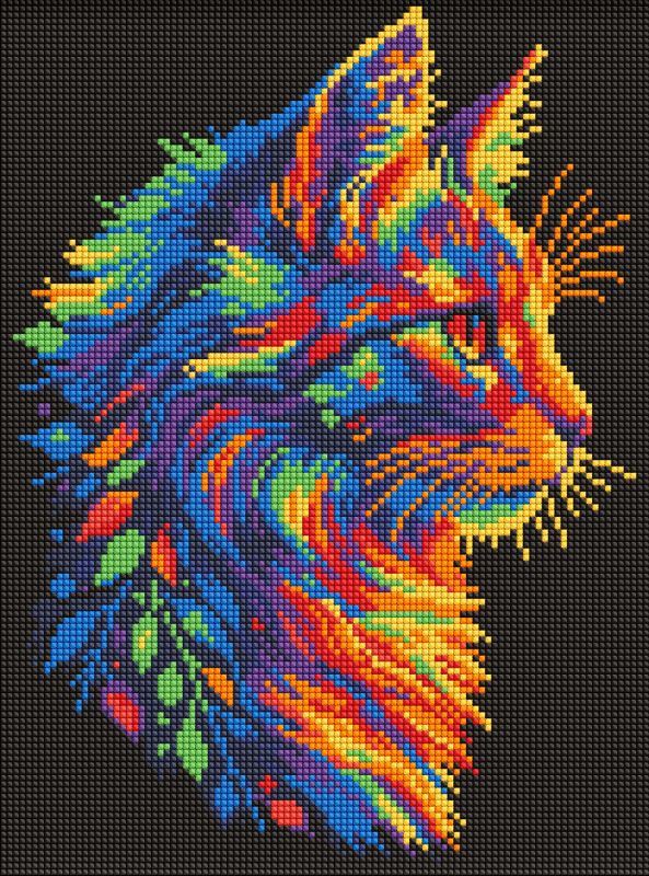 Алмазна мозаїка 30х40 см Яскравий котик