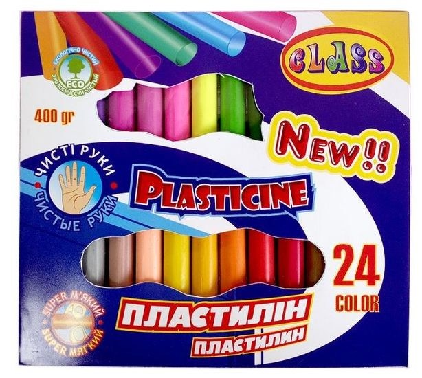 Пластилін Class Чисті руки 24 кол 400 г