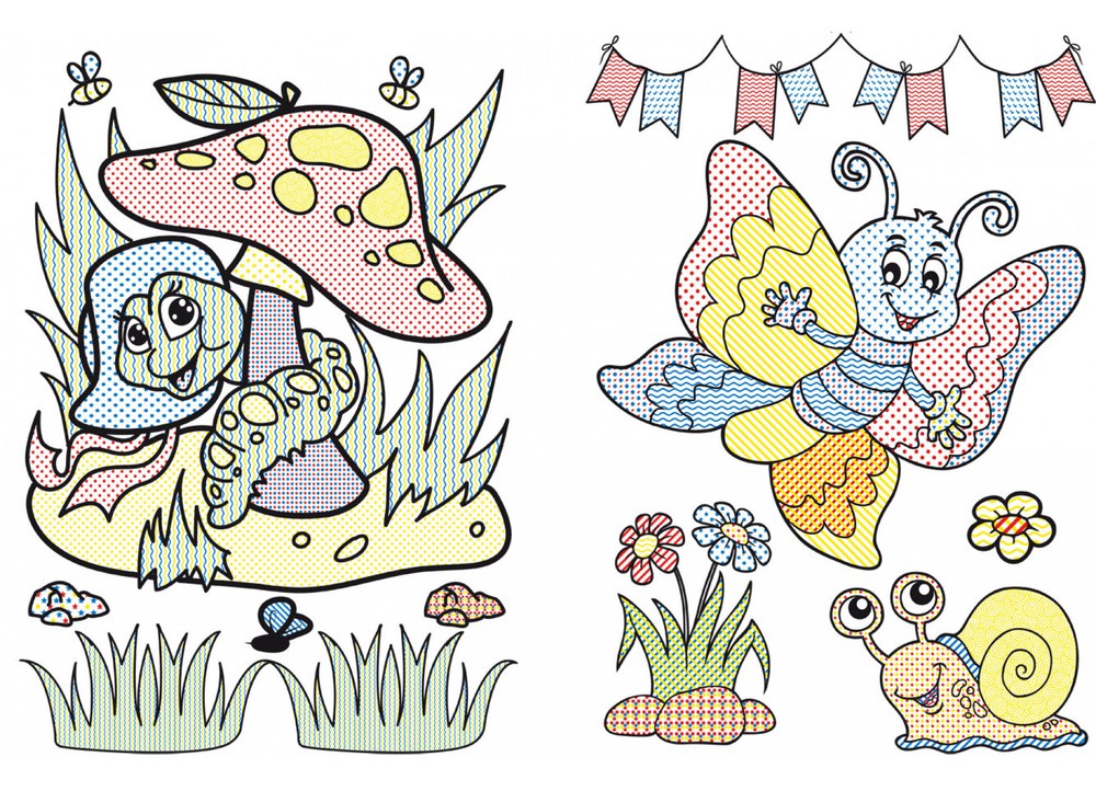 Большие водные раскраски Букашки