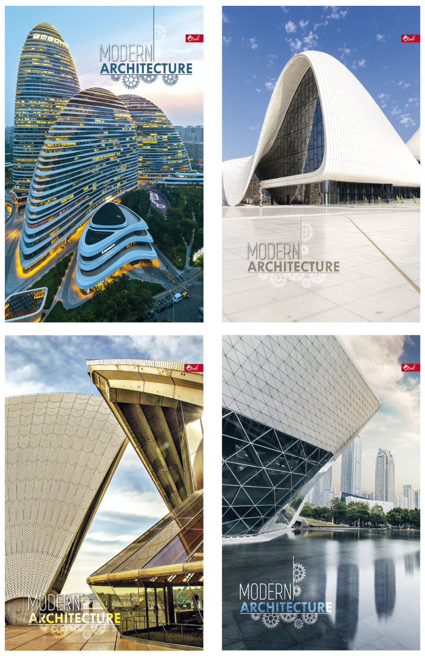 Блокнот А5 160 арк тв палітурка клітинка Модерн асорті