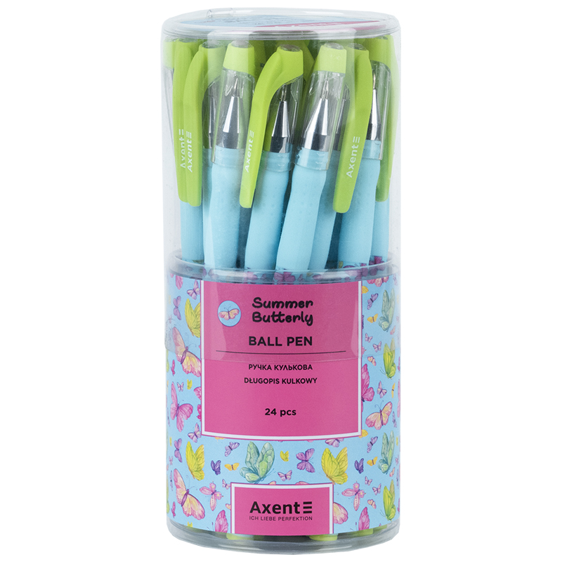 Ручка кулькова Axent Summer Butterly 0,5 синя
