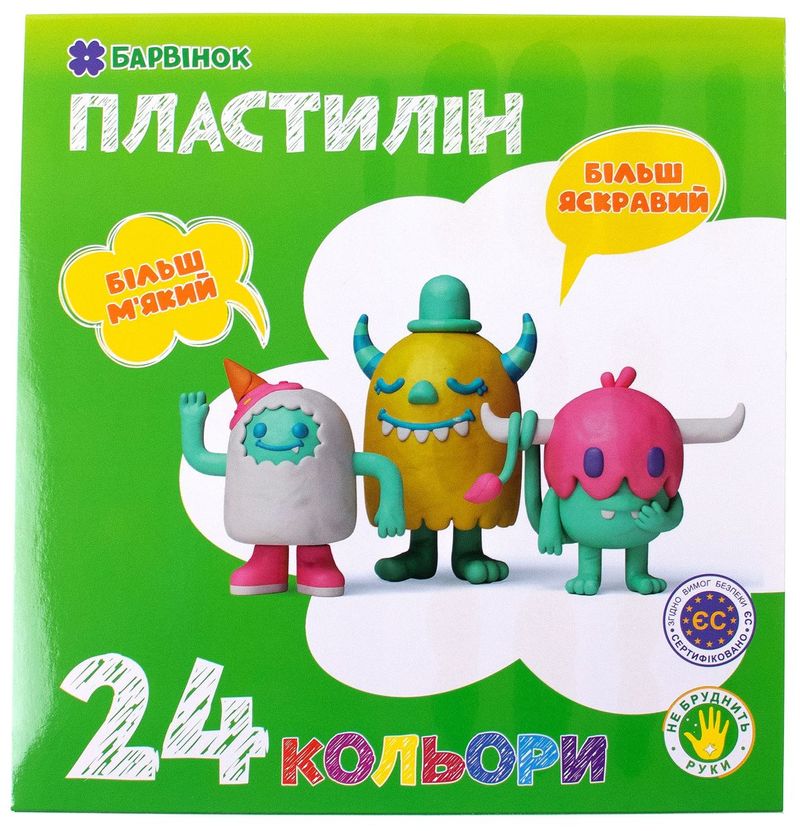 Пластилін Барвінок 24 кольори 480 г