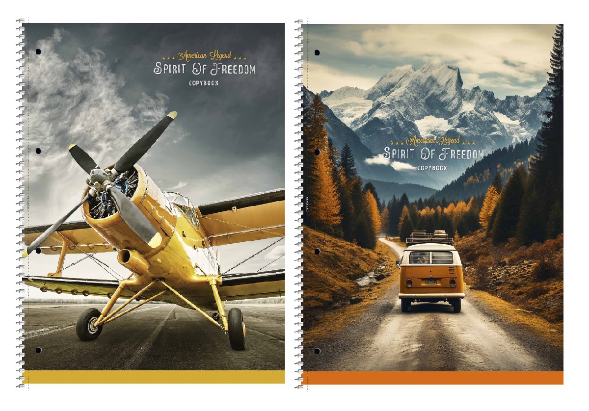 Коледж блок А4+ 80 арк спіраль клітинка крем блок мат лам Spirit of freedom 6710 Асорті