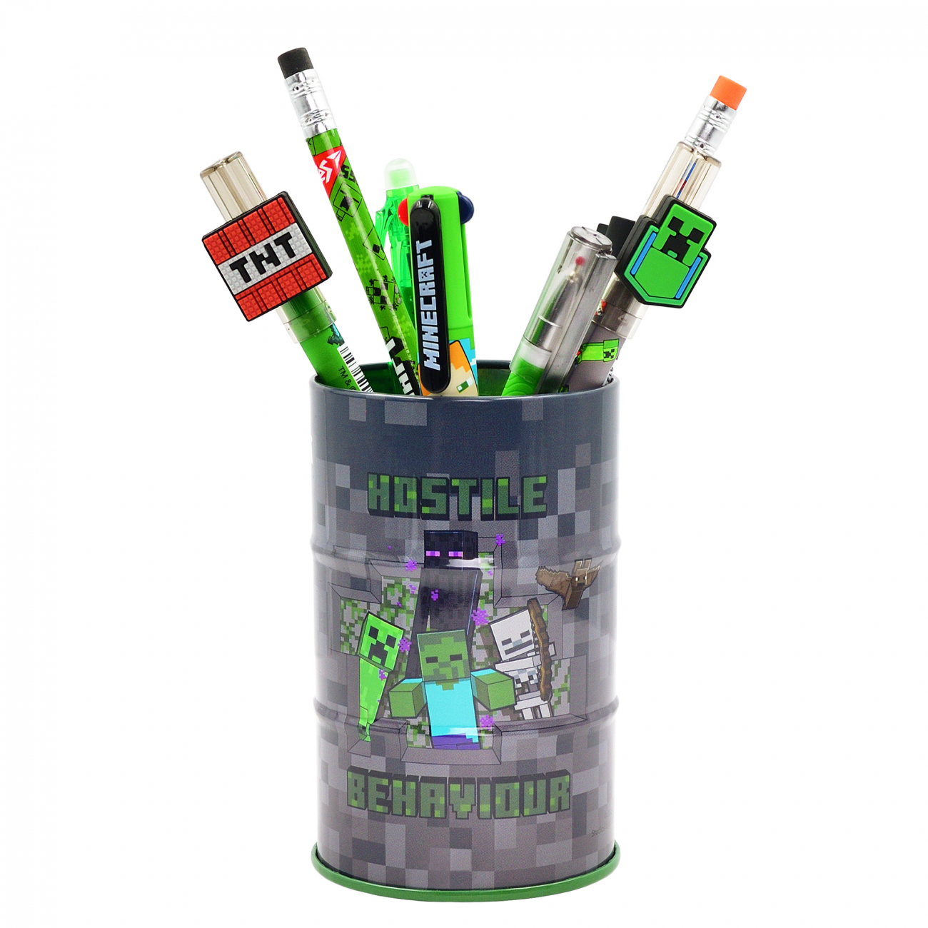 Підставка для ручок кругла Yes Minecraft метал, сіра