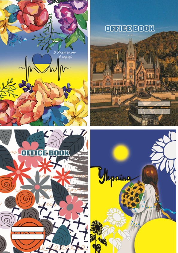 Зошит А4 48 арк скоба клітинка офсет Асорті