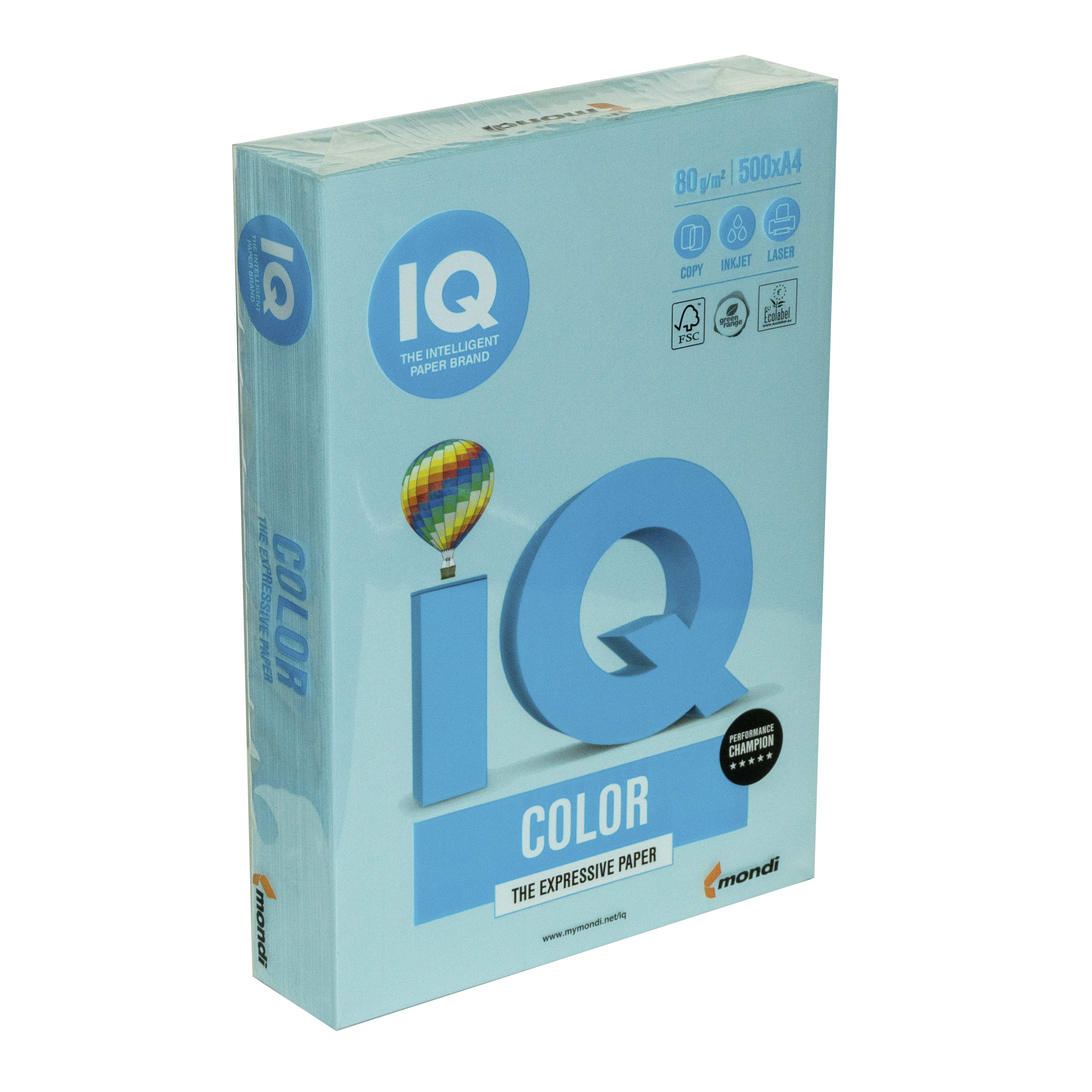 Папір кольоровий А4 IQ Color 80 г/м2 BL29 пастель блакитний 500 арк