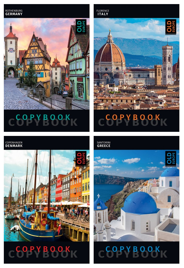 Зошит А5 80 арк клітинка тв палітурка лам серія Old Europe