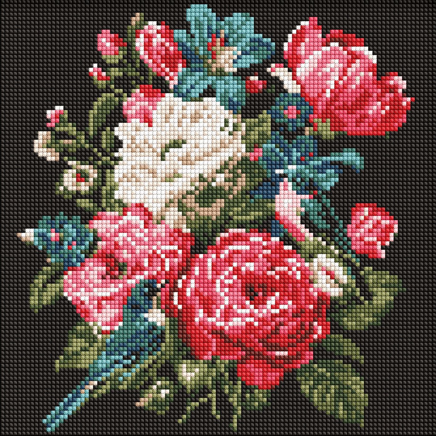 Алмазна мозаїка 30х30 см Букет життя