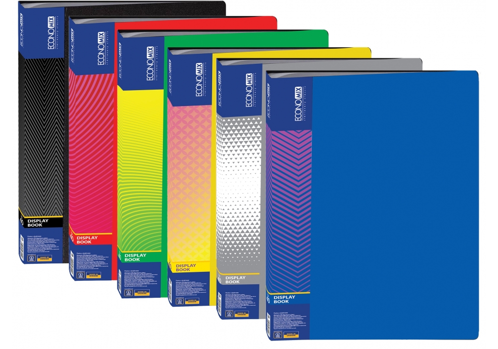 Папка-дисплей А4 40 файлов Economix, ассорти