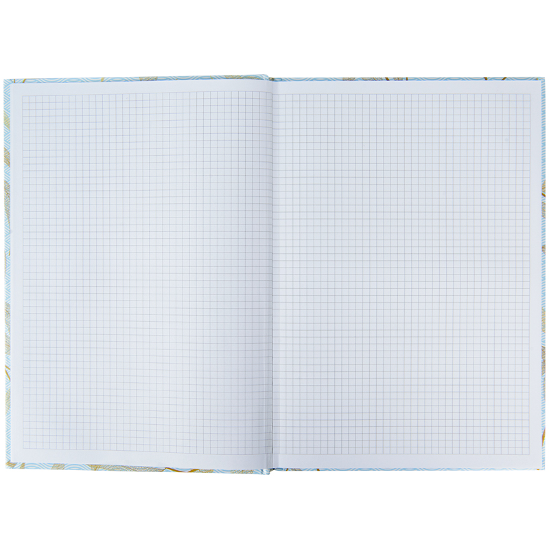 Книга записна А4 96 арк тв палітурка клітинка Waves блакитна
