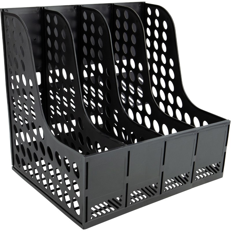 Лоток вертикальний пластик Axent 4 відділення чорний