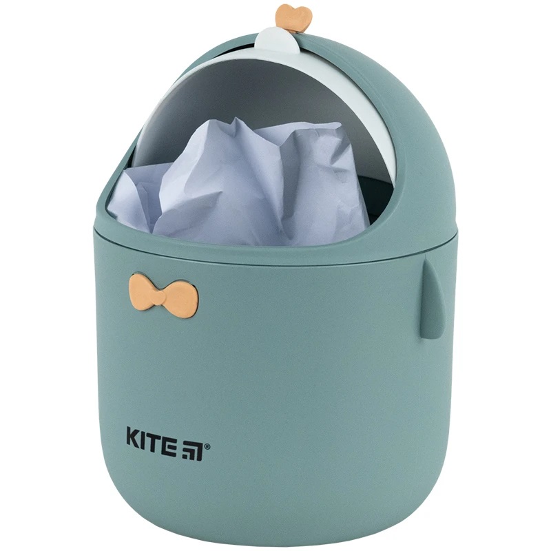 Контейнер настольный для мусора Kite, серо-зеленый