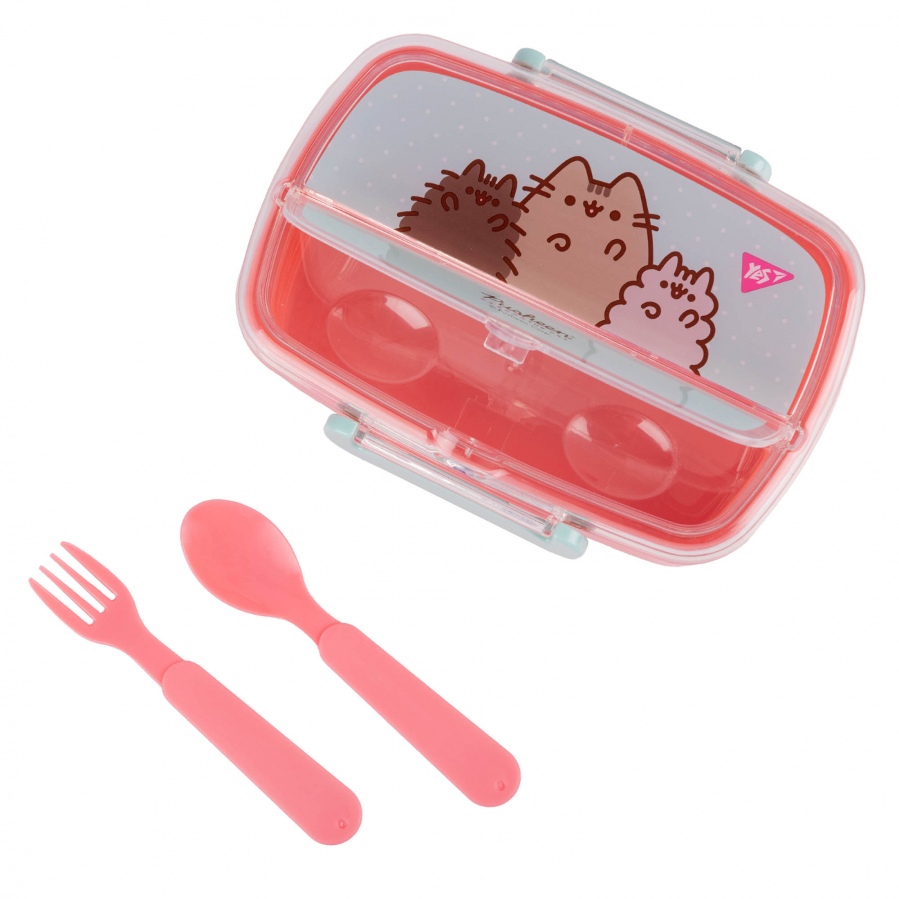Ланчбокс 750 мл Pusheen с наполнением розово-голубой