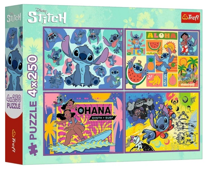 Пазли 4x250 Lilo&Stitch Дивовижний Стіч