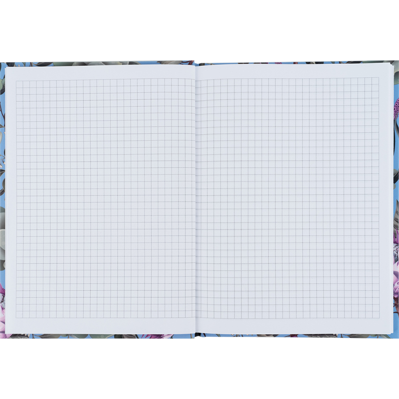 Книга записна А5 96 арк тв палітурка клітинка софт тач виб УФ лак Bloom блакитна