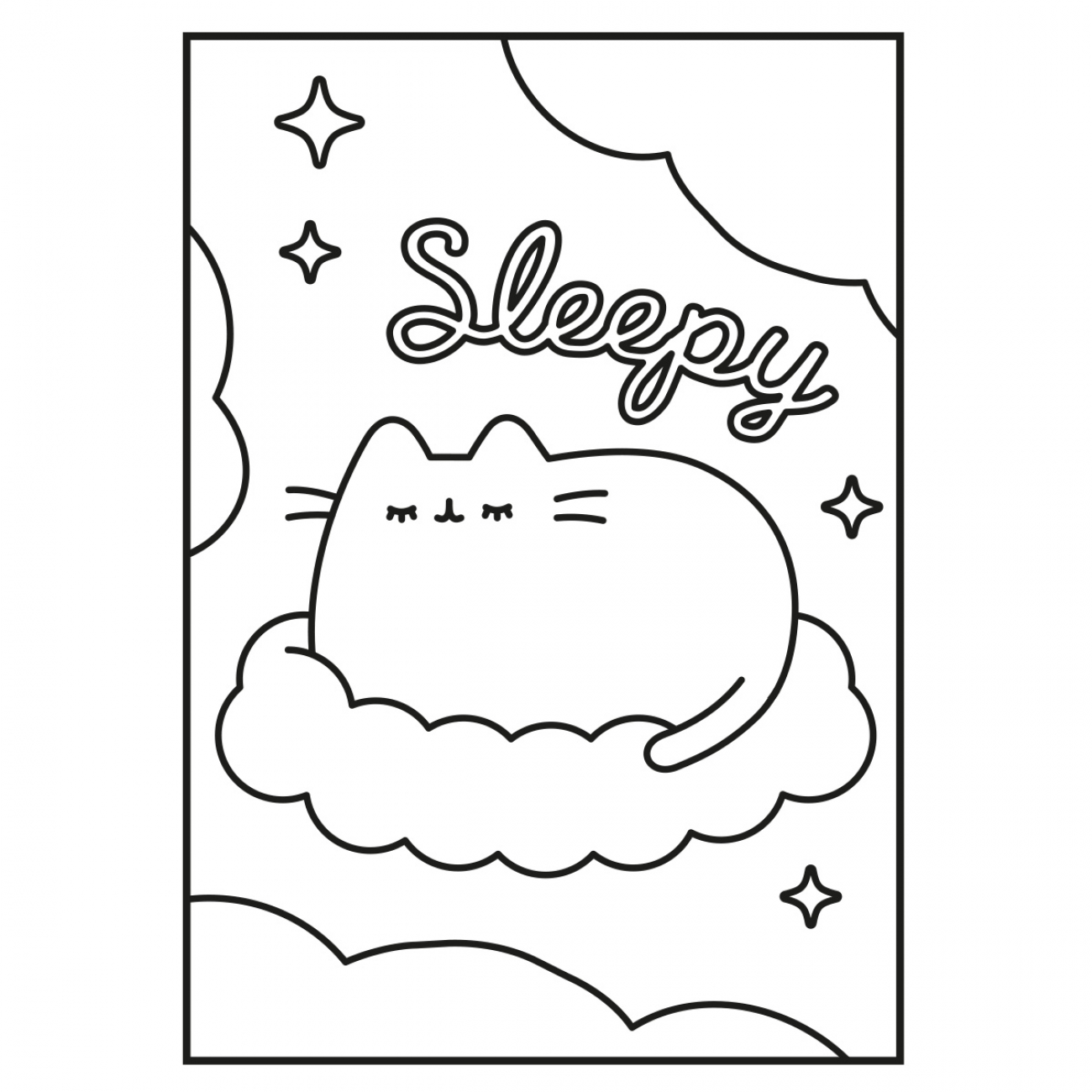 Раскраска Yes с наклейками и задачами Pusheen