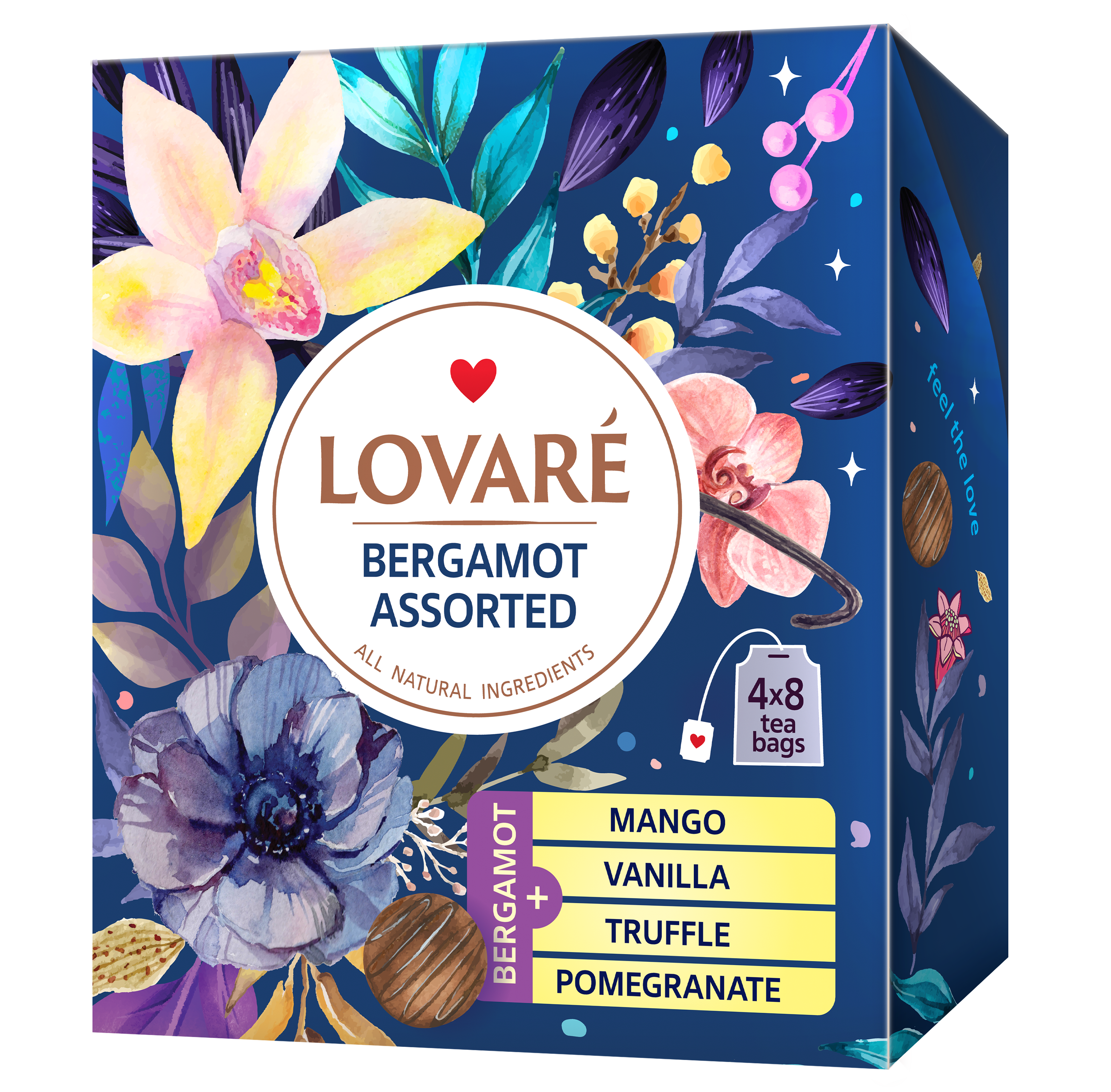 Чай чорний бергамот асорті Lovare, 32шт