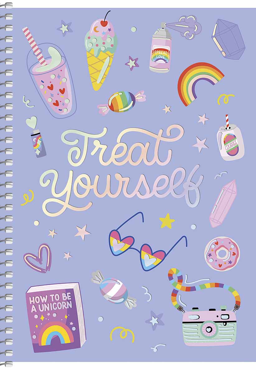 Блокнот А5 80 арк спіраль клітинка тисн фольгою STUDENT 6094 Асорті