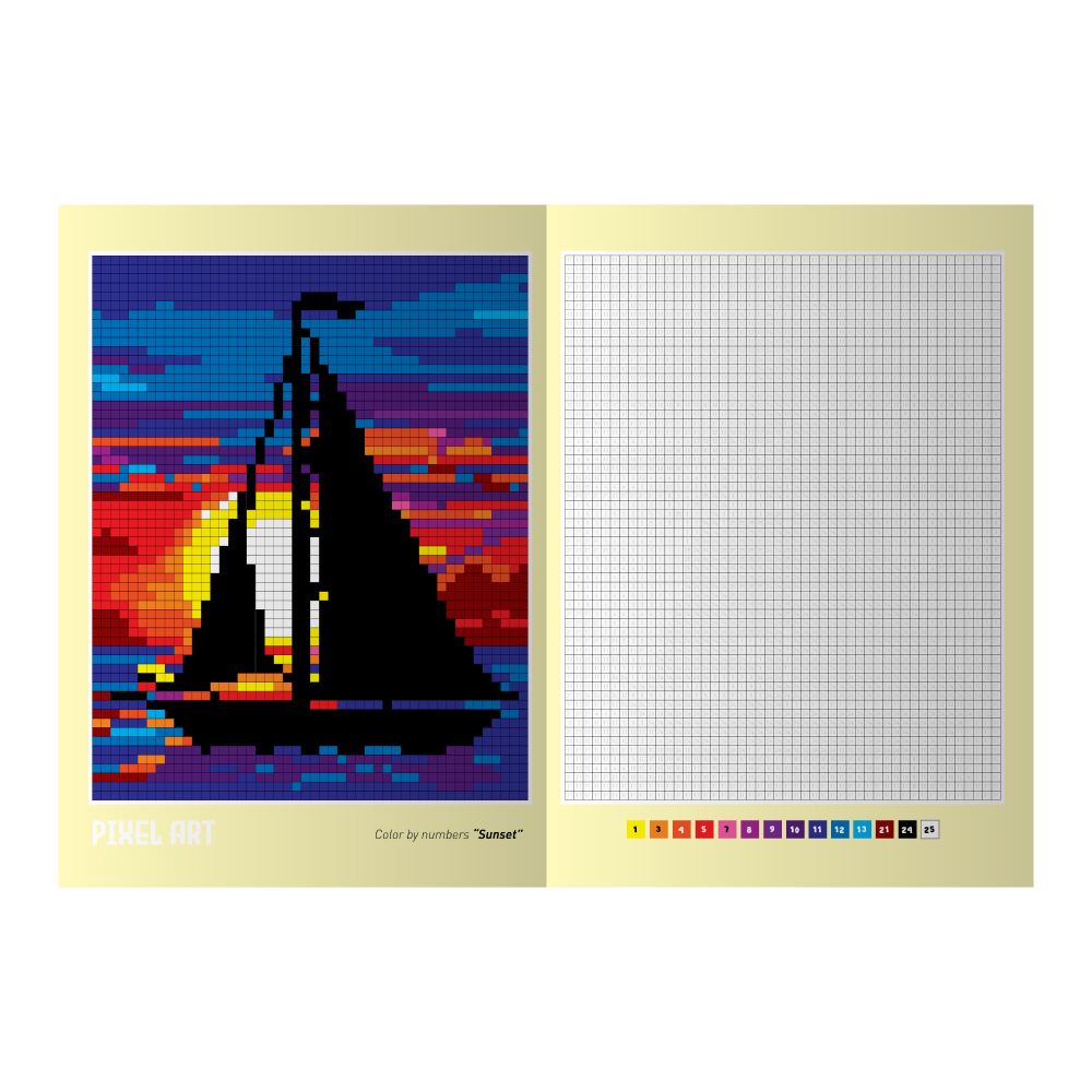 Розмальовка PIXEL Art мікс