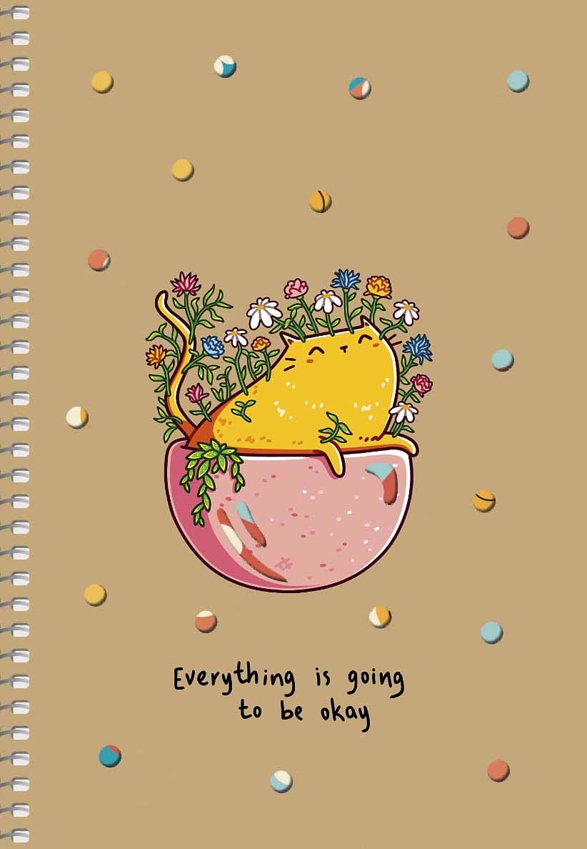 Блокнот А5 96 арк спіраль без лініювання крафт обкл лазерна висічка крем блок STUDENT 6115 Асорті