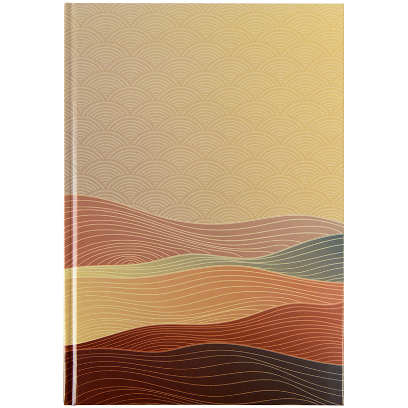 Книга записна А4 96 арк тв палітурка клітинка Waves бронзова