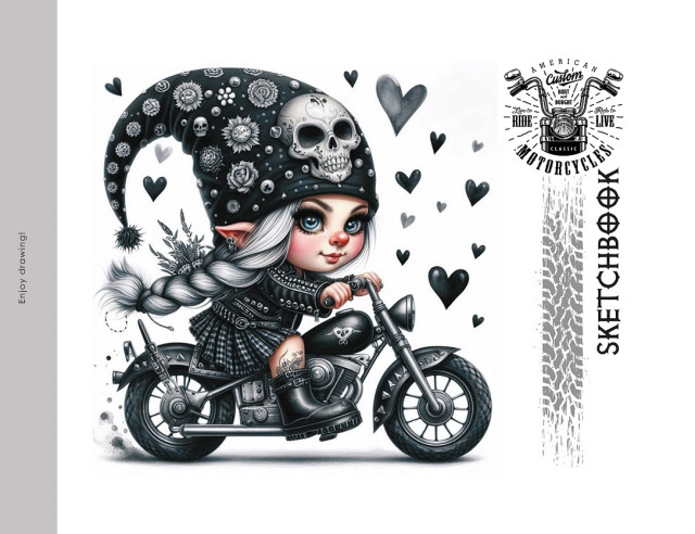 Скетчбук 200*143 мм 24 арк мат. ламінація Ельфійка