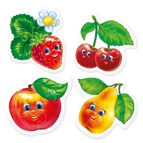 Пазли Baby puzzle Фрукти: полуниця, вишня, яблуко, груша 4 шт