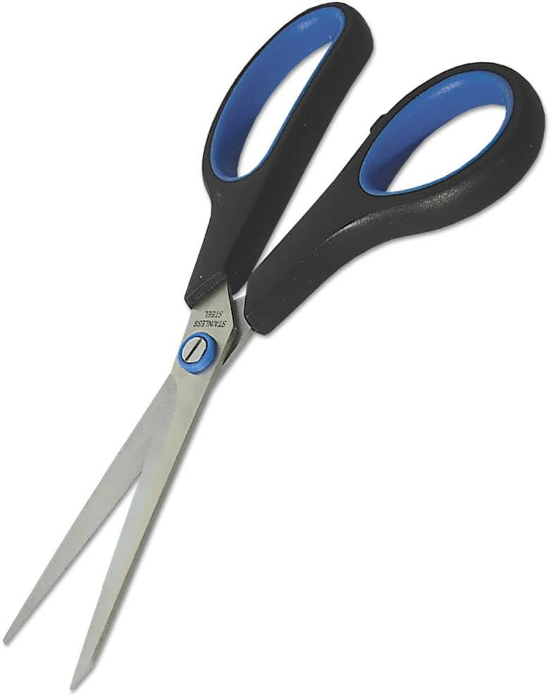 Ножницы 20 см Economix резин.вставки, черные