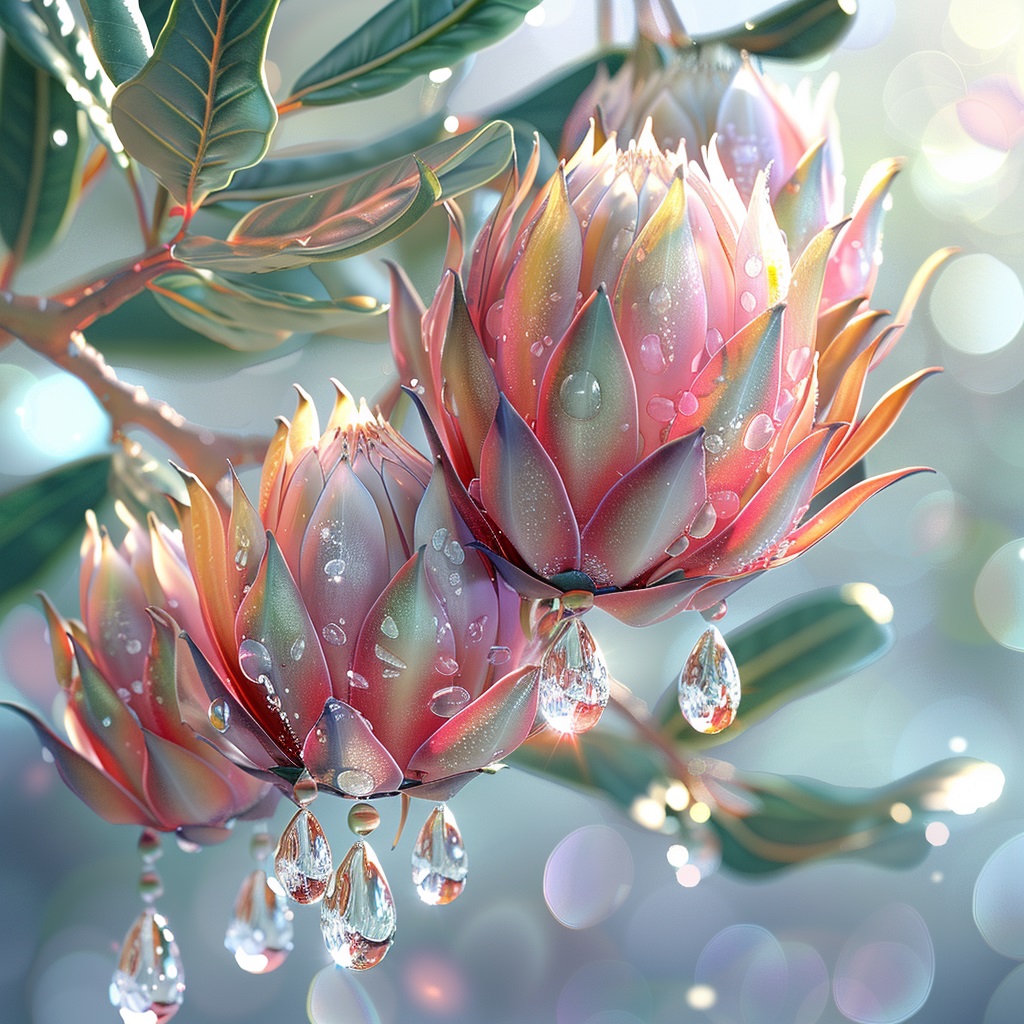 Алмазная мозаика 25×25 см Нежная протея