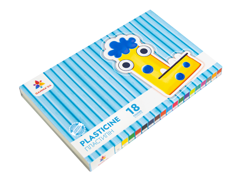 Пластилін GAMMA`UA, 18 кол, 216 г, стек (200318)