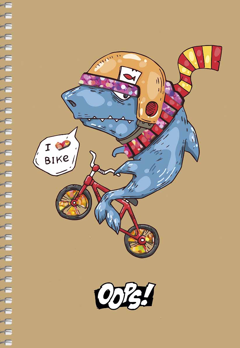 Блокнот А5 96 арк спіраль без лініювання крафт обл крем блок STUDENT 6116 Асорті