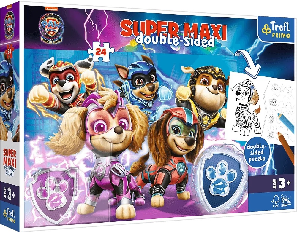 Пазли 24 super maxi + розмальовка Щенячий патруль Команда