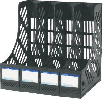 Лоток вертикальний пластик Economix 4 відділення чорний