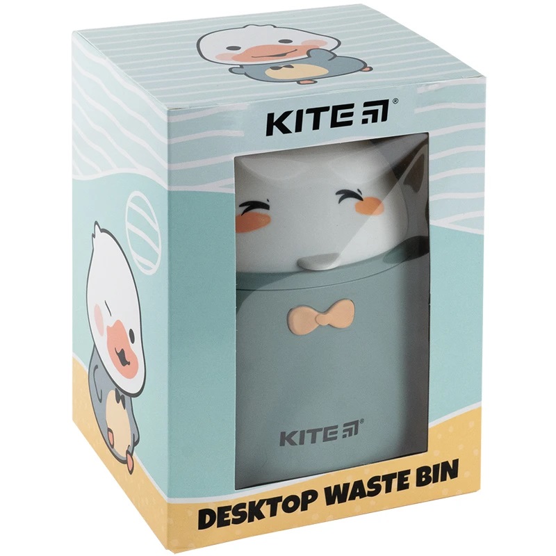 Контейнер настольный для мусора Kite, серо-зеленый