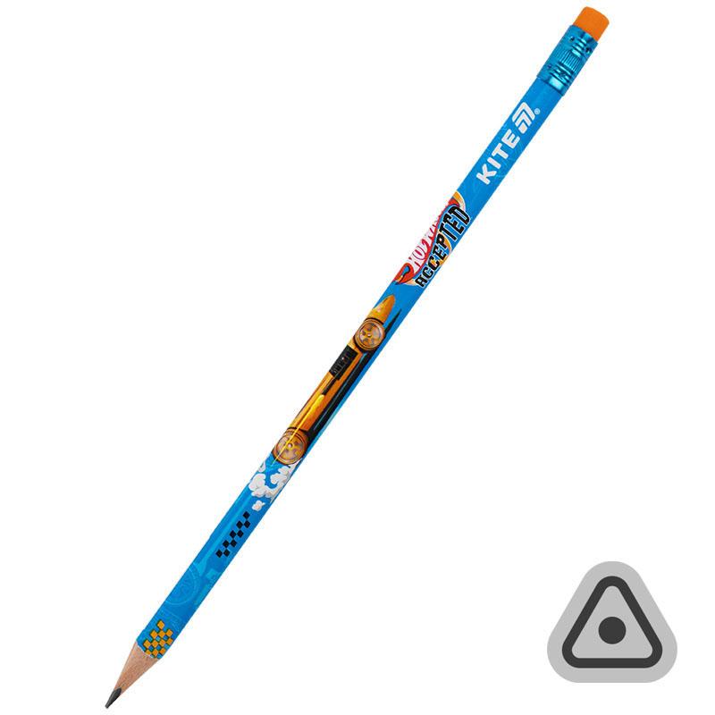 Олівець графітний Kite HW HB з гумкою, тригранний