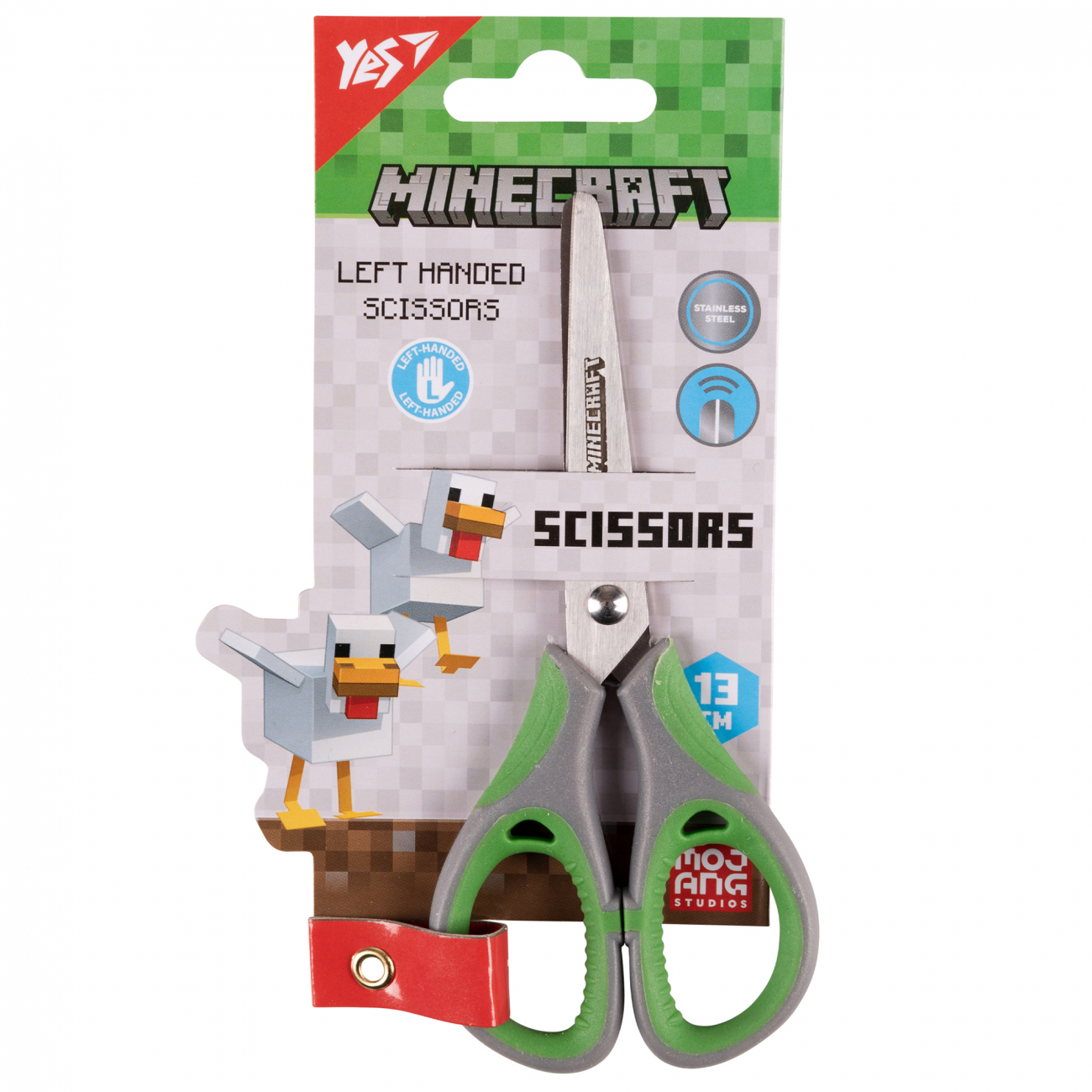 Ножиці дитячі 13 см Yes Minecraft гумові вставки для шульги