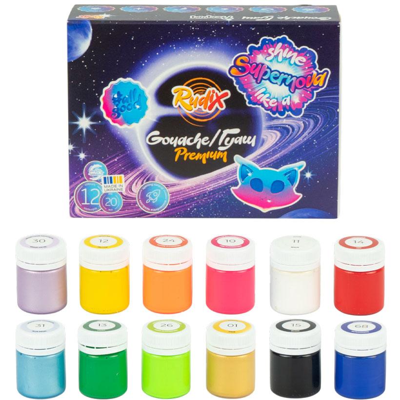 Гуаш Rudix 6+6кол/20 мл (821209)