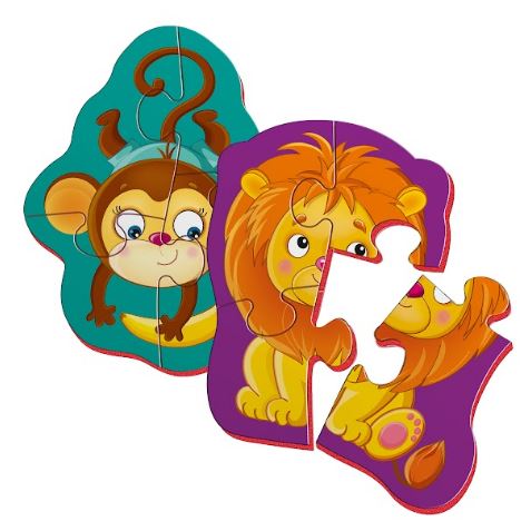 Пазлы магнитные Baby puzzle Львенок и обезьянка 2 шт