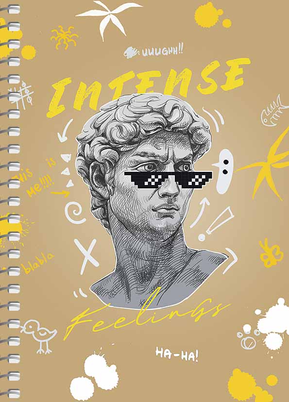 Блокнот А6 80 арк спіраль клітинка крафт обкл крем блок STUDENT 6119 Асорті