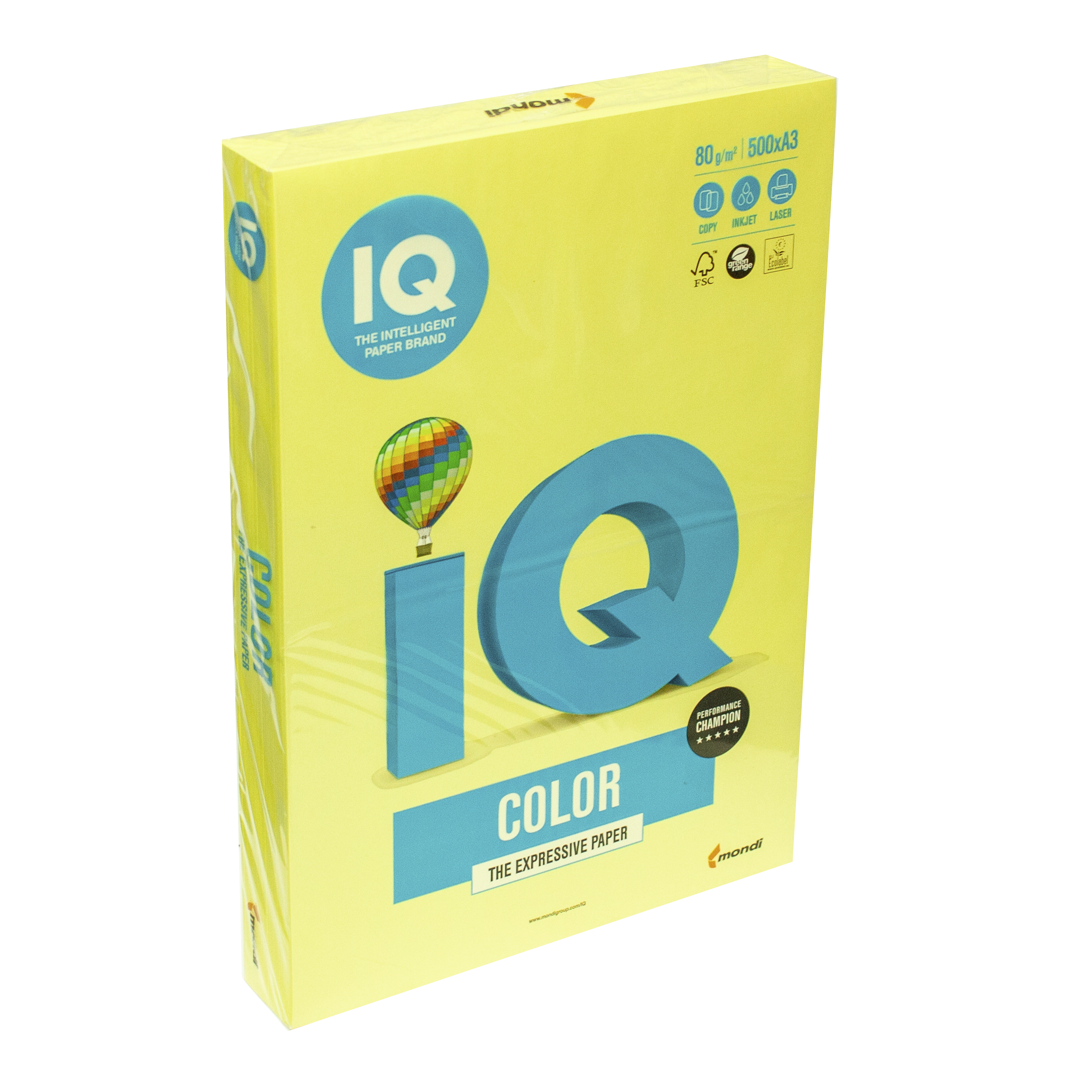 Папір кольоровий А3 IQ Color 80 г/м2 ZG34 середній жовтий 500 арк