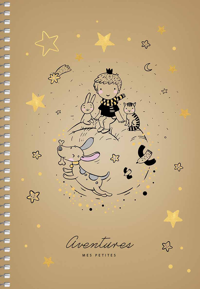 Блокнот А5 96 арк спіраль клітинка крафт обкл крем блок тисн STUDENT 6100 Асорті