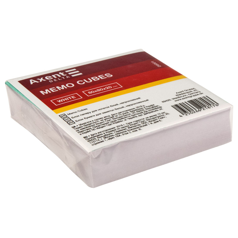 Бумага для заметок Delta White 80*80*20 мм непроклеенная